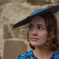 boater hat with veil holly young