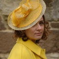 womens yellow saucer hat