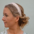 ivory feather headband with veil