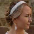 ivory feather bridal hair band