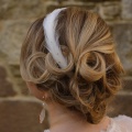 ivory feather hair band with crystals