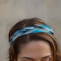 turquoise feather hair band with crystals
