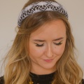 black and white padded headband