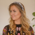 black headband with veil