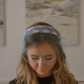 turquoise silk padded headband