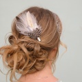 guinea fowl feather hair clip