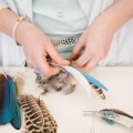 feather hair clip and brooch making