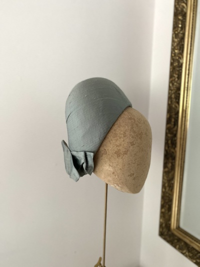 sage green silk 60s hat