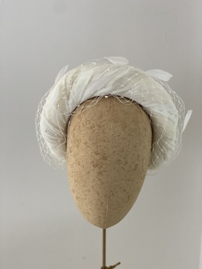 ivory velvet padded headband