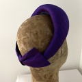 purple silk headband hat with bow