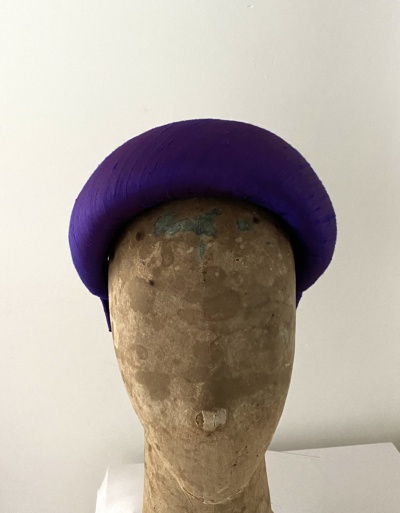 purple halo hatband covered with silk