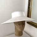 large white boater with interchangeable ribbon
