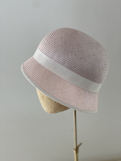 baby pink 1920s inspired cloche hat