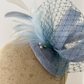 Light blue and green classic fascinator
