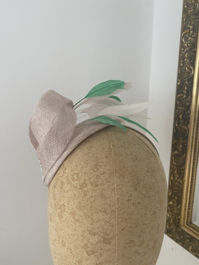Light pink and green Burgh headpiece