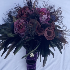 Black and purple feather bouquet
