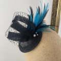 Navy and turquoise classic fascinator
