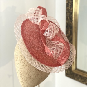 Bespoke larisa hat in coral and nude pink