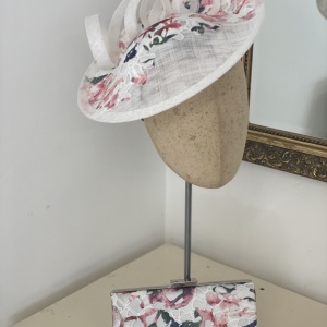 Bespoke Ivory and lace hat and bag