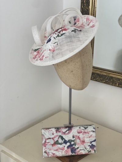 Bespoke Ivory and lace hat and bag