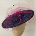 Custom Pink and blue boater hat