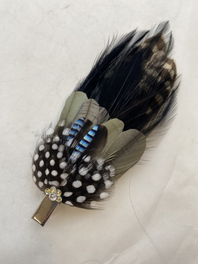 Green and black bespoke Molly hair clip