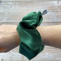 Emerald green velvet scrunchie