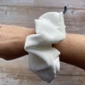 Ivory velvet scrunchie