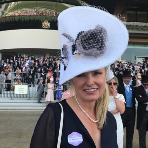 ivory and taupe hat for royal ascot