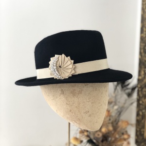 custom trilby with sun and moon trim