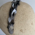 black white and silver feather headband