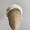 ivory velvet headband with bow brooch