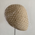 large hole pearl birdcage veil