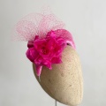 pink velvet halo crown band with flower