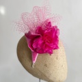 pink flower and veil hat band Holly Young