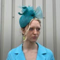 Turquoise percher hat Holly Young