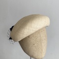 natural straw beret occasion hat Holly Young