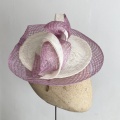 Ivory and lilac wedding or ascot hat
