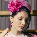 pink crown floral hat headband