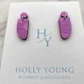 Pink cloud painted earrings Holly Young