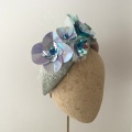 Light blue green pink hatband headband