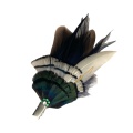 Green white and black feather hair clip