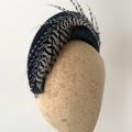 Striped feather hat for races and wedding
