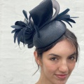 Black straw percher hat Holly Young