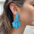 Hand painted wooden earrings Holly Young