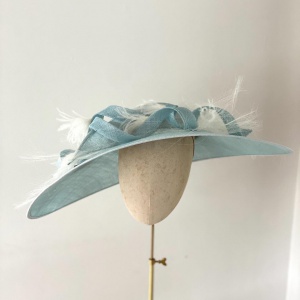 Large light blue mother of the bride hat Cornwall