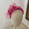 pink and green bandeau occasion hat