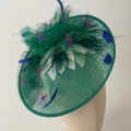 emerald green disk hat with tulle