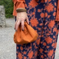 burnt orange silk bag