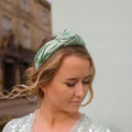 Fern green silk headband